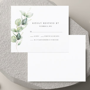 Elegant Eucalyptus Foliage Wedding RSVP Card