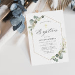 Elegant eucalyptus frame baptism invitation<br><div class="desc">beautiful watercolor eucalyptus foliage design. The text and wording along with other features of this design can be customized.</div>