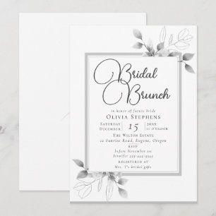Elegant Eucalyptus Frame Bridal Brunch Shower Invitation