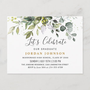Elégant Eucalyptus Graduation Party Invitation