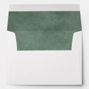 Elegant Eucalyptus Green Lined Wedding Envelope