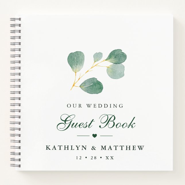 Elégant Eucalyptus Green Livre d'or Mariage (Créateur téléchargé)