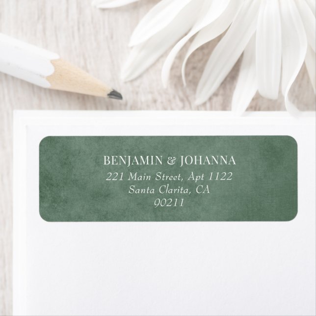 Elegant Eucalyptus Green Wedding Return Address (Insitu)