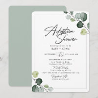 Elegant Eucalyptus Greenery Adoption Baby Shower