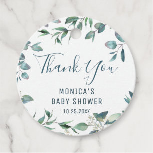 Elegant Eucalyptus Greenery Baby Shower Favour Tags
