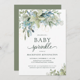 Elegant Eucalyptus Greenery Baby Sprinkle Invitation