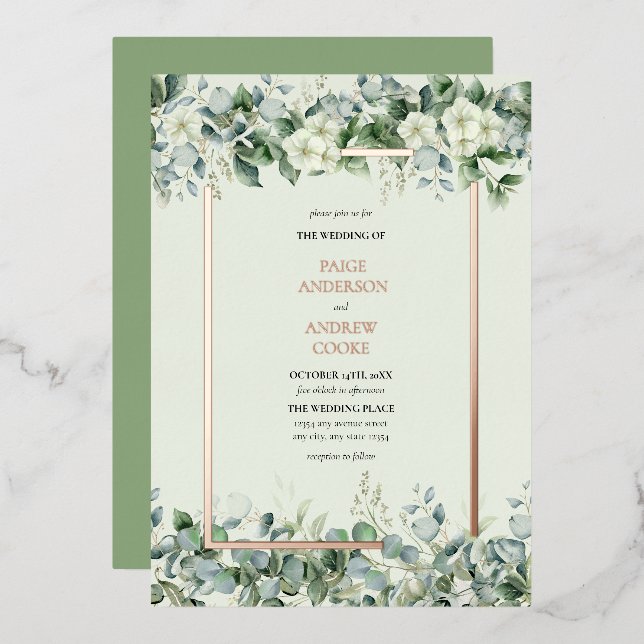 Elegant Eucalyptus Greenery Botanical (Front/Back)