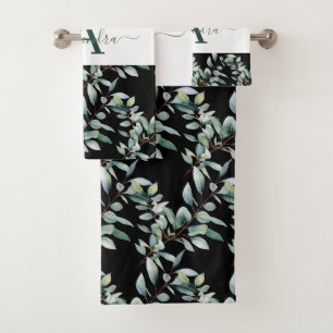 Elegant Eucalyptus Greenery Botanical Towel Set