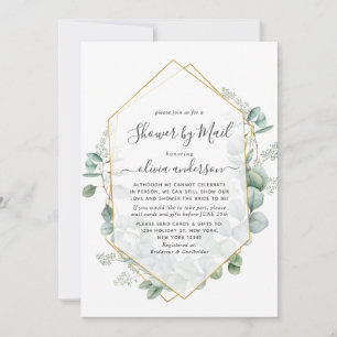 Elegant Eucalyptus Greenery Bridal Shower by Mail Invitation