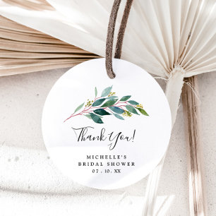 Elegant Eucalyptus Greenery Bridal Shower Favour Tags