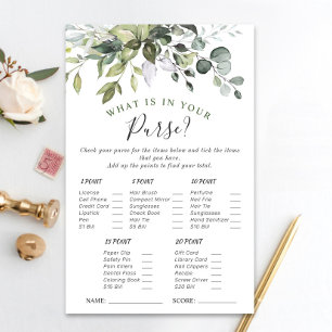 Elegant Eucalyptus Greenery Bridal Shower Game