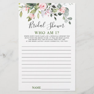 Elegant Eucalyptus Greenery Bridal Shower Game