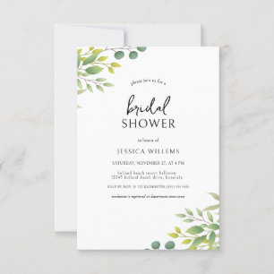 Elegant Eucalyptus Greenery Bridal Shower Invitati Invitation