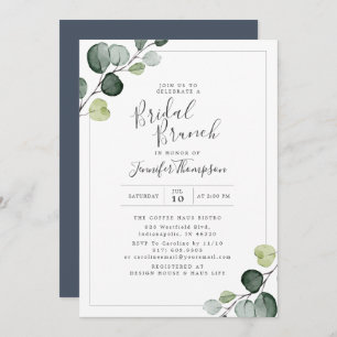 Elegant Eucalyptus Greenery Bridal Shower Invitation