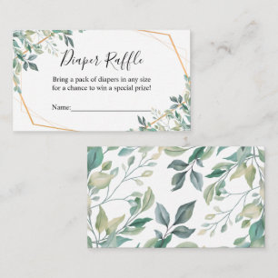 Elegant Eucalyptus Greenery Diaper Raffle Ticket Enclosure Card