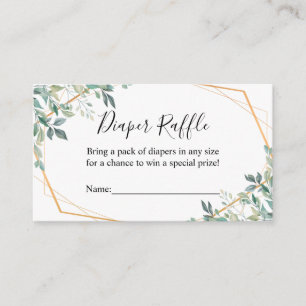 Elegant Eucalyptus Greenery Diaper Raffle Ticket Enclosure Card