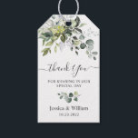 Elegant Eucalyptus Greenery Favour Thank You Gift Tags<br><div class="desc">Attach these rustic chic tags to your wedding favours to say thank you to guests in summery style. All text is editable for ultimate customization.</div>