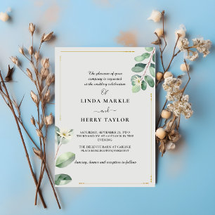 Elegant Eucalyptus Greenery Floral Wedding Invitation