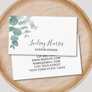 Elegant Eucalyptus Greenery Garden Design Business Card