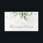 Elegant Eucalyptus Greenery Gold Accommodations Enclosure Card<br><div class="desc">Beautiful wedding accommodation enclosure cards featuring watercolor eucalyptus and gold leaves.</div>