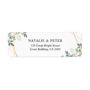 Elegant Eucalyptus Greenery Gold Adresse de retour
