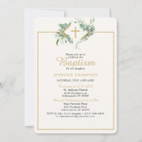 Elegant Eucalyptus Greenery Gold Baptism