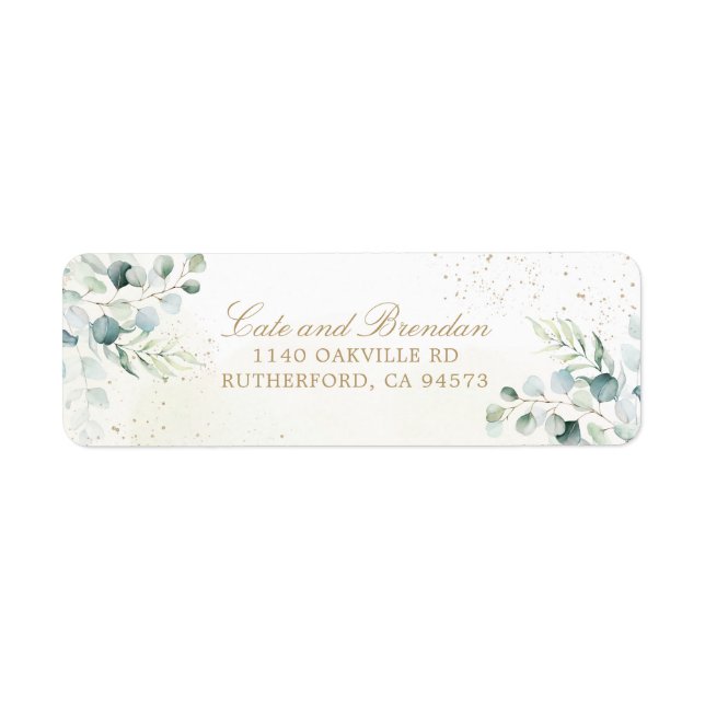 Elegant Eucalyptus Greenery Gold Wedding (Front)