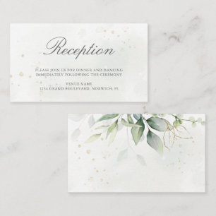 Elegant Eucalyptus Greenery Gold Wedding Reception Enclosure Card