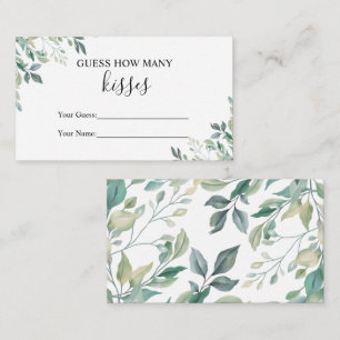 Elegant Eucalyptus Greenery Guess How Many Kisses Enclosure Card
