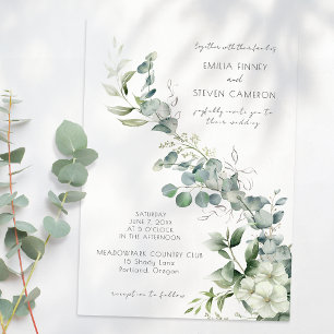 Elegant Eucalyptus Greenery Leaves Invitation