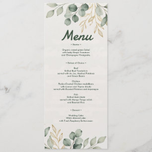 Elegant Eucalyptus Greenery Menu card personalize
