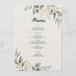 Elegant Eucalyptus Greenery Menu card personalize