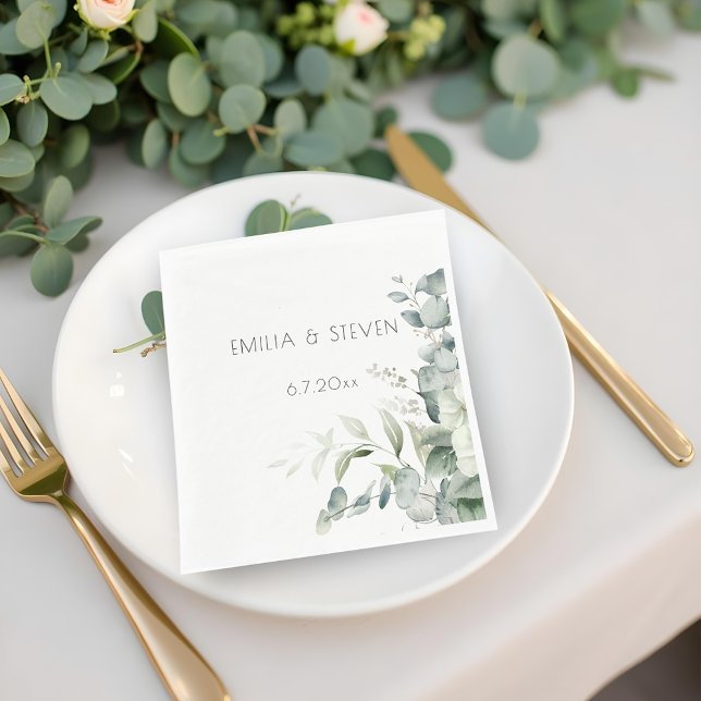Elegant Eucalyptus Greenery Napkin (Creator Uploaded)