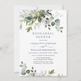 Elegant Eucalyptus Greenery Rehearsal Dinner Invitation