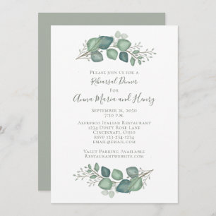 Elegant Eucalyptus Greenery Rehearsal Dinner Invitation