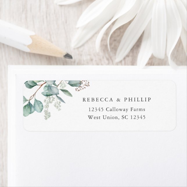 Elegant Eucalyptus Greenery Return Address (Insitu)