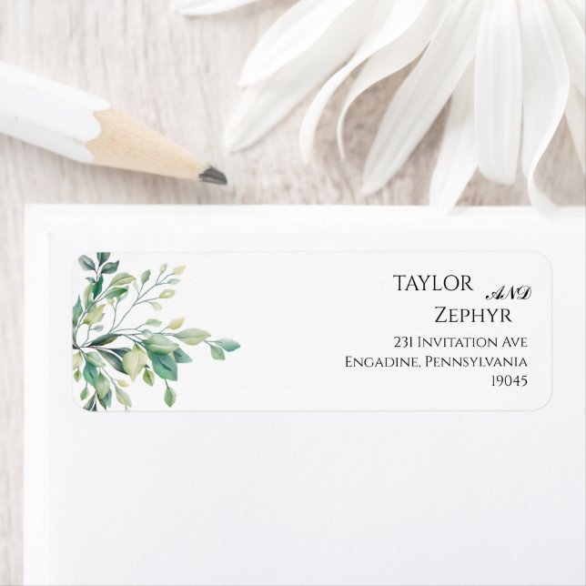 Elégant Eucalyptus Greenery RSVP Adresse de retour (En situation)
