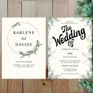 Elegant Eucalyptus Greenery Script Photo Invitation