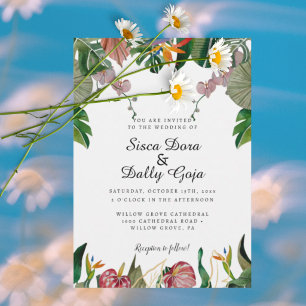 Elegant Eucalyptus Greenery Tropical Wedding Invitation