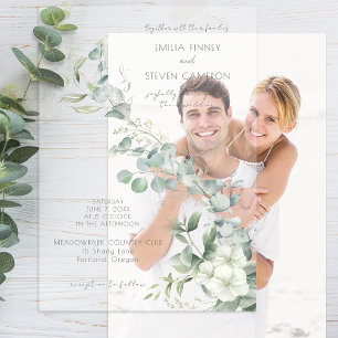 Elegant Eucalyptus Greenery Vellum Invitations