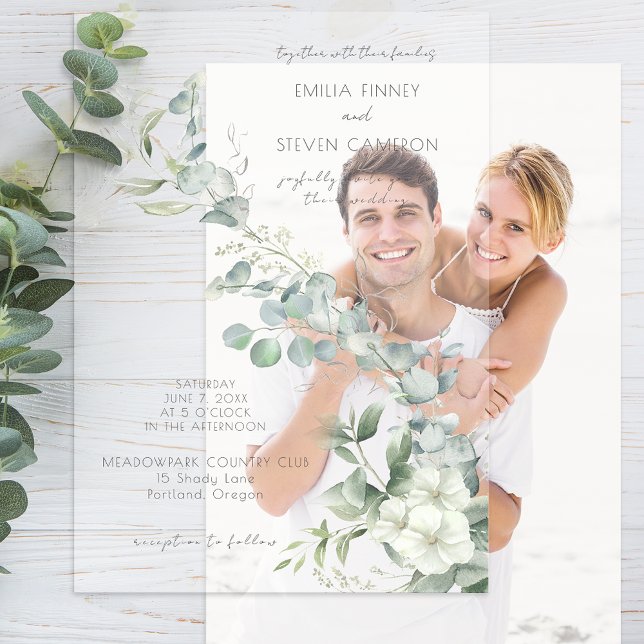 Elegant Eucalyptus Greenery Vellum Invitations (Creator Uploaded)