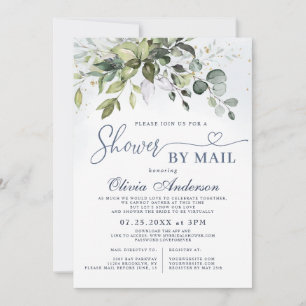 Elegant Eucalyptus Greenery virtual Bridal Shower Invitation