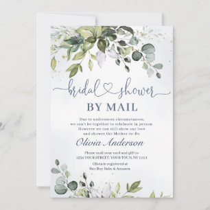 Elegant Eucalyptus Greenery virtual Shower By Mail Invitation