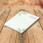 Elegant Eucalyptus Greenery Watercolor Notepad<br><div class="desc">This design features pretty painted, watercolor eucalyptus branches on a painted light green background. Click the customize button for more flexibility in modifying the text. Variations of this design, different paper types, as well as coordinating products are available in our shop, zazzle.com/store/doodlelulu. Contact us if you need this design applied...</div>
