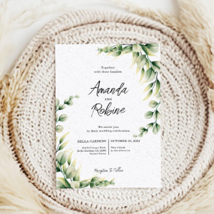 Elegant Eucalyptus Greenery Wedding Invitation