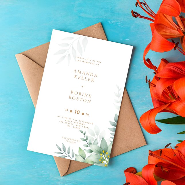 Elegant Eucalyptus Greenery Wedding Invitation (Creator Uploaded)