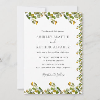 Elegant Eucalyptus Greenery Wedding Invitation