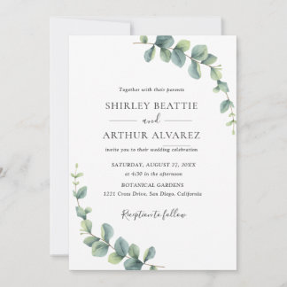Elegant Eucalyptus Greenery Wedding Invitation