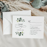 Elegant Eucalyptus Greenery Wedding Meal Options RSVP Card<br><div class="desc">Designed to coordinate with our Botanical Greenery wedding collection,  this customizable Meal Options RSVP card,  features watercolor greenery eucalyptus branches & a sweeping calligraphy script graphic text paired with a classy serif & modern sans font in black. Matching items available.</div>