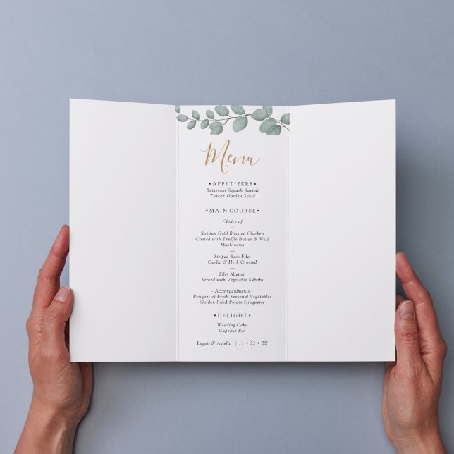 Elegant Eucalyptus Greenery Wedding Menu (Elegant Eucalyptus Greenery Wedding)